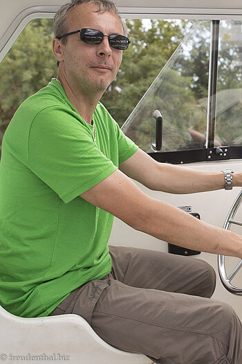 Kapitän Lars auf dem Canal du Midi
