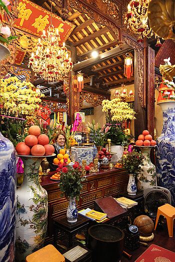 Früchte im Tempel beim Ho-Chi-Minh-Haus