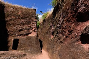 ein Felslabyrinth bei Lalibela