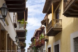 Typische Balkone in der kolonialen Altstadt von Cartagena.