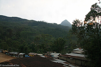 Blick vom Zimmer zum Sri Pada (Adams Peak)