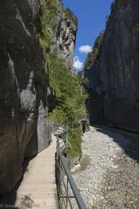 Auf breiten Stegen durch die Aareschlucht.