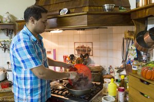 Florian beim Kochen im L'Orky-Mel