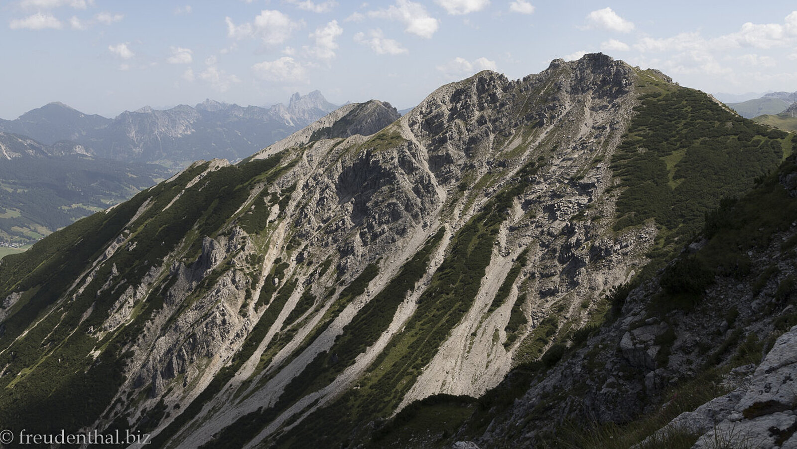 Aussicht vom Bschießer zum Bergmassiv Ponten bei Bad Hindelang
