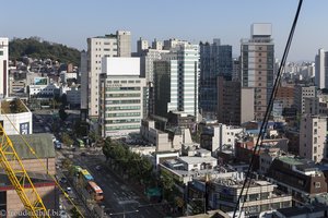 Aussicht vom Rooftop des Roadhouse Hongdae Shinchon