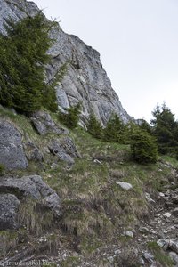 Im steilen Gelände um den Varful cu Dor