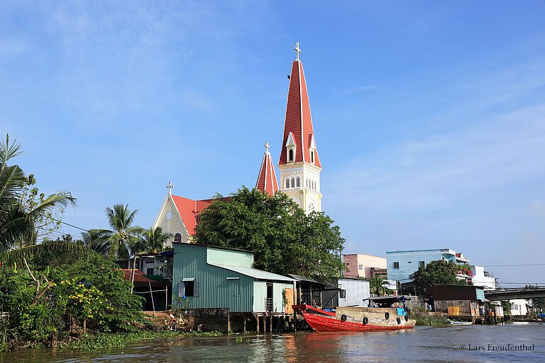 katholische Kirche auf An Binh im Mekong-Delta