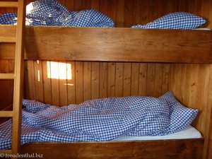 Doppelstockbett im Dreibettzimmer in der Wannenkopfhütte