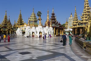 in der Shwedagon-Pagode von Yangon