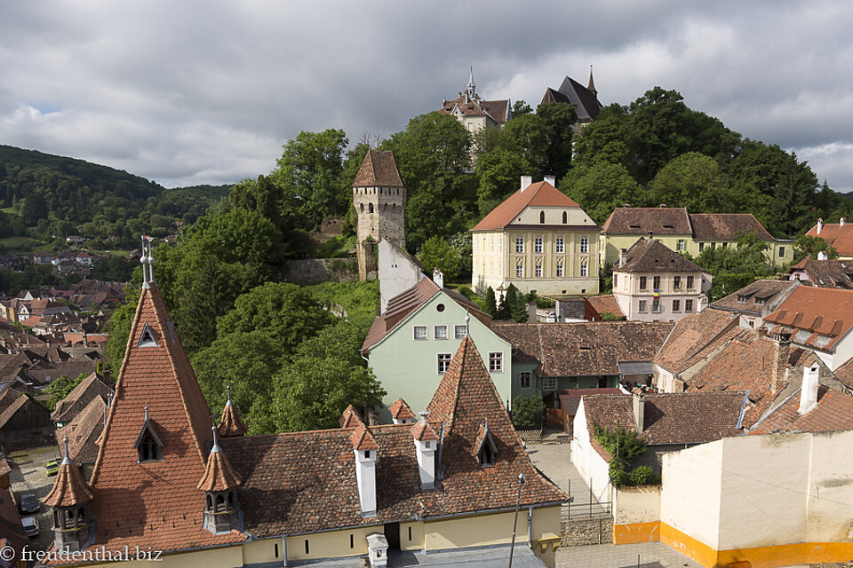 Blick zum Schulberg von Sighisoara in Rumänien