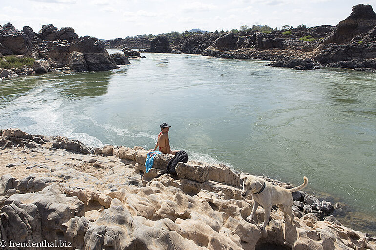 unterhalb des Somphamit-Wasserfall am Mekong unterhalb des Somphamit-Wasserfall am Mekong