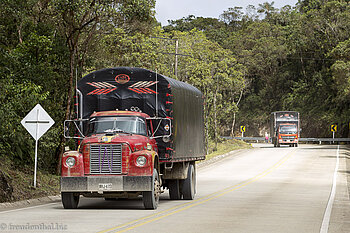 LKW-Strecke zwischen San Agustín und Popayán