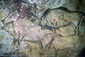 im Schwarzen Salon, dem Salon Noir, der Grotte de Niaux