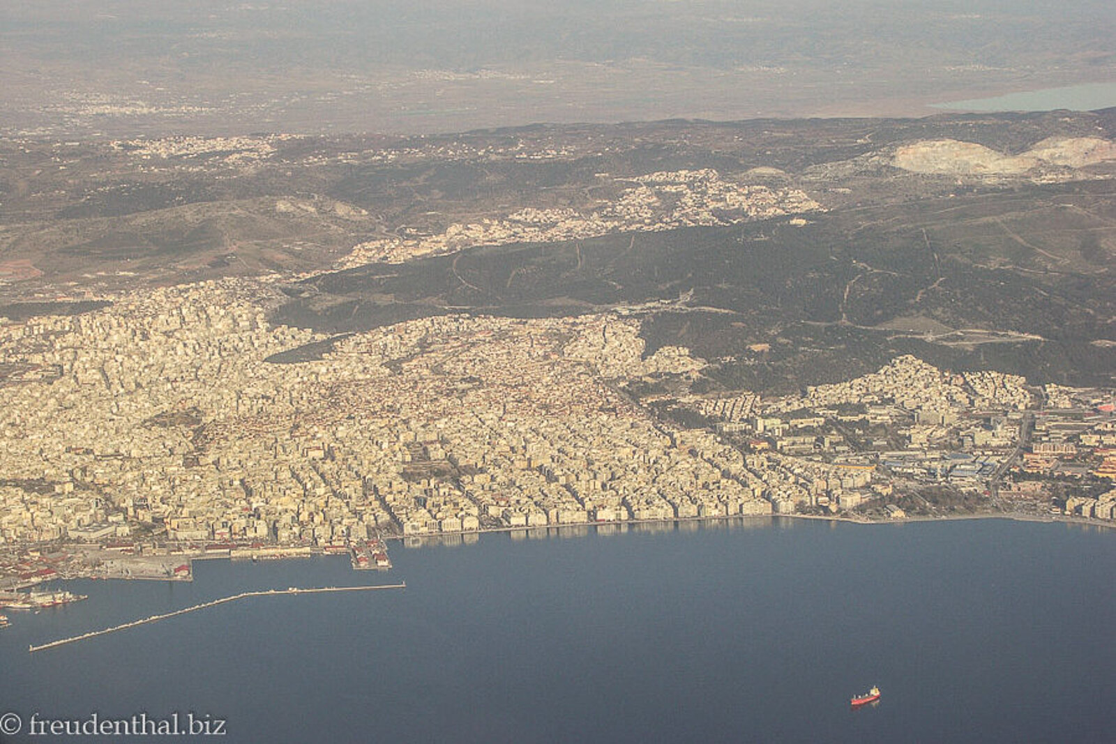 Saloniki vom Flugzeug aus aufgenommen