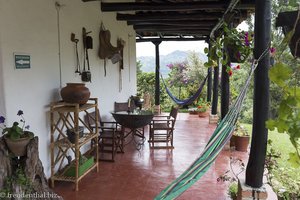 Eine der Terrassen bei der Hacienda Anacaona in San Agustin