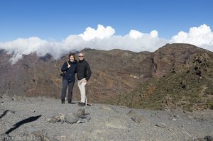 Anne und Lars am Rand der Caldera