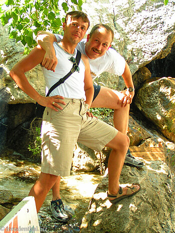 Lars und Tom auf dem Markt bei Arykanda