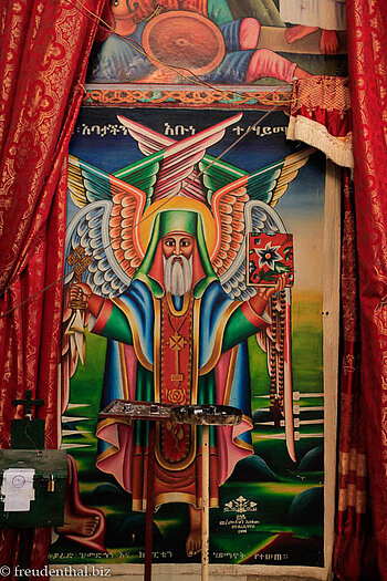 farbige Kichenmalerei in der Klosterkirche Debre Libanos