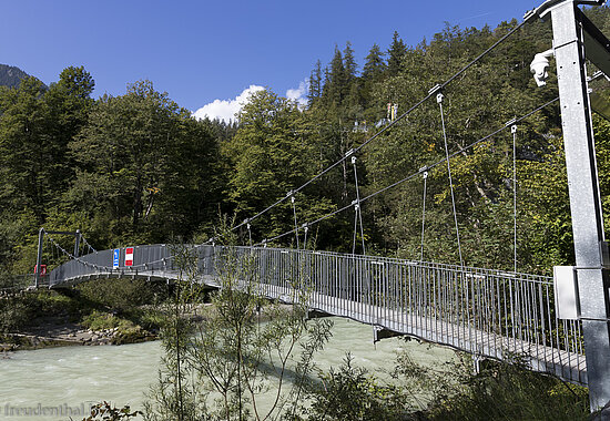 Blick zur Ryschibrücke oberhalb der Aareschlucht nahe Meiringen
