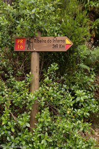 Wanderwegweiser auf Madeira