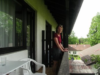 auf dem Balkon der Pension Tannenberg von Bad Tölz