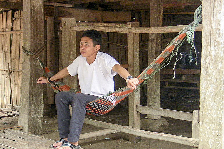 In der Hängematte am Mekong in Laos