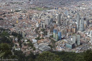 Aussicht auf die Candelaria vom Monserrate in Bogota