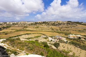 Blick über die Insel Malta von Mdina aus