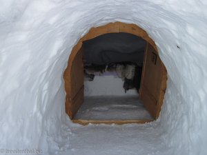 länglicher Gang zum  Schlafiglu