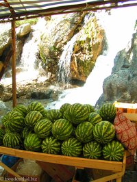 Melonenstand auf Markt vor Arykanda im Taurusgebirge