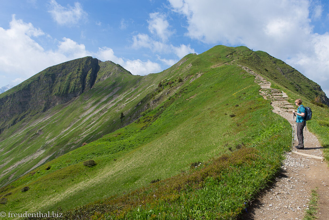 Wanderweg hoch zum Fellhorn-Gipfel