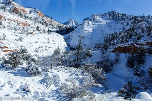 Winterlandschaft des Zion Nationalparks