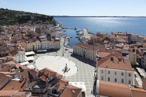 Der Blick über den Tartiniplatz in Piran