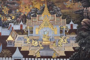 Ramakie-Wandmalereien in der Galerie um den Tempel Wat Phra Kaeo