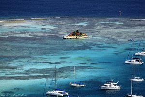 beliebte Bar auf einer Sandbank vor Union Island