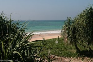 Blick von der Dachterrasse zum Strand