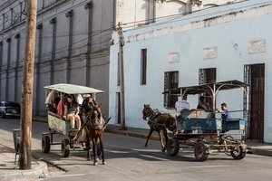 Pferdekutschen am Paseo del Prado von Cienfuegos