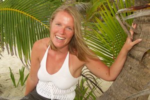 Annette am Karibikstrand bei Punta Cana