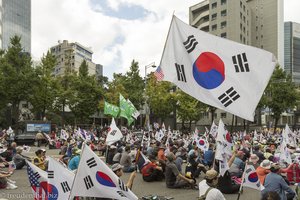 Bei einer Demonstration in Seoul