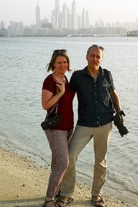 Anne und Lars auf der Palme von Dubai