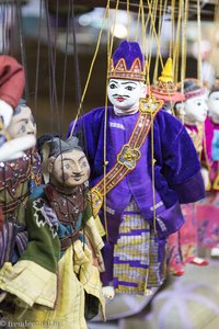 Marionetten auf dem Mani Sithu Market von Bagan