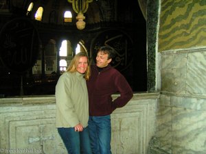 Anne und Lars in der Hagia Sophia von Istanbul