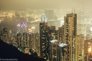 Hongkong bei Nacht vom Victoria Peak aus