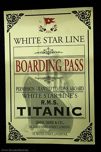 Bordpass der Titanic