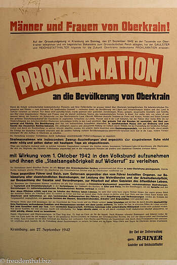 Proklamationen an die Oberkrainer