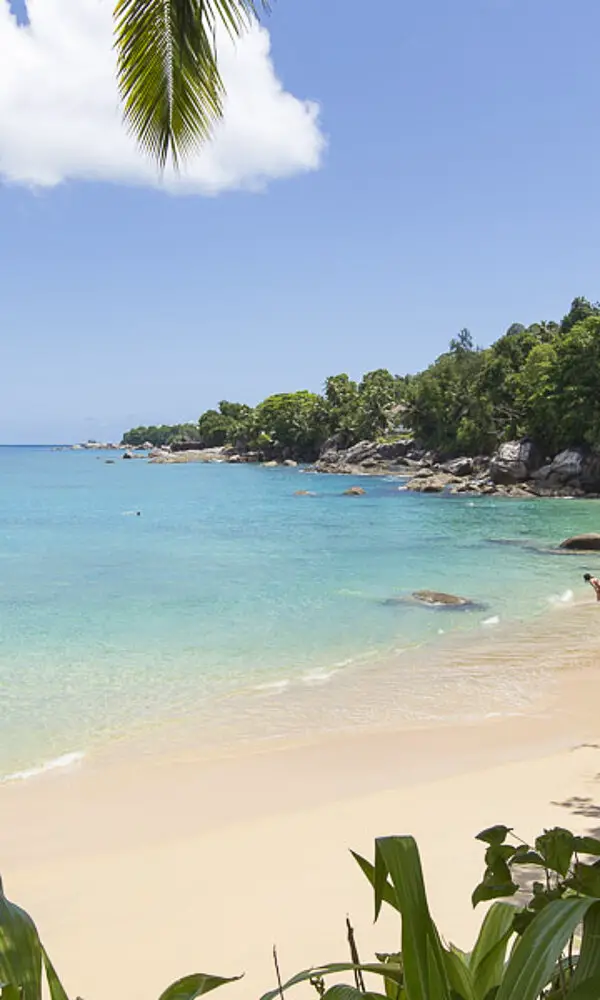 Blick von unserer Terrasse auf den Sunset Beach