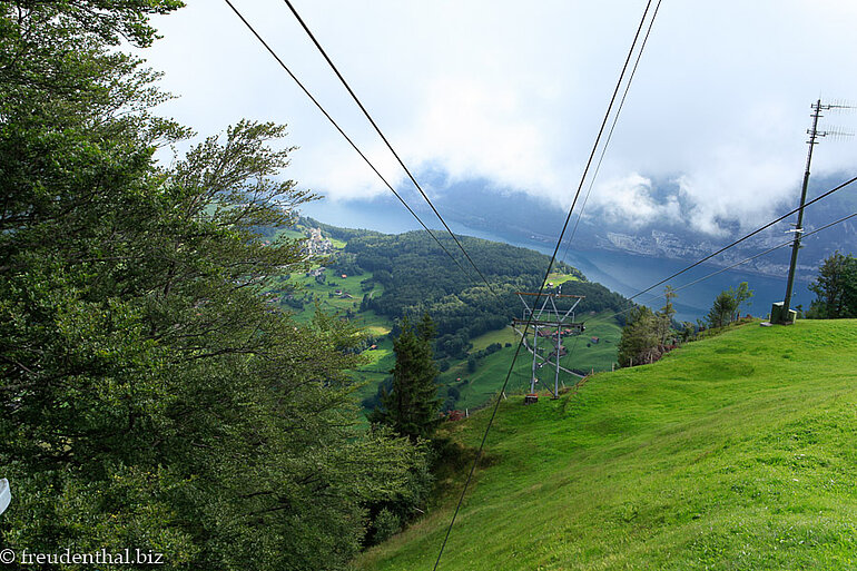 Blick von der Bergstation in die Tiefe