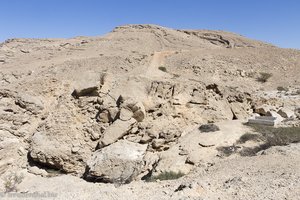 Felslandschaft beim Wadi Ayun im Oman