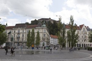 Ljubljaner Regen - Es regnet auf dem Prešerenplatz