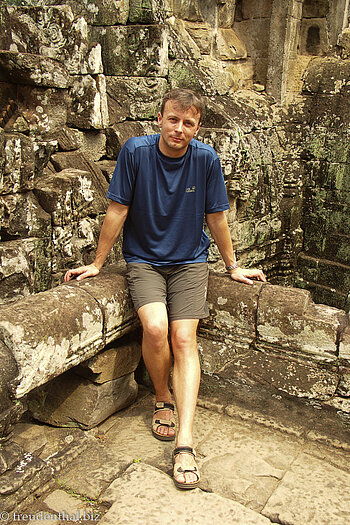 Angkor Thom – Lars im Tempel Bayon